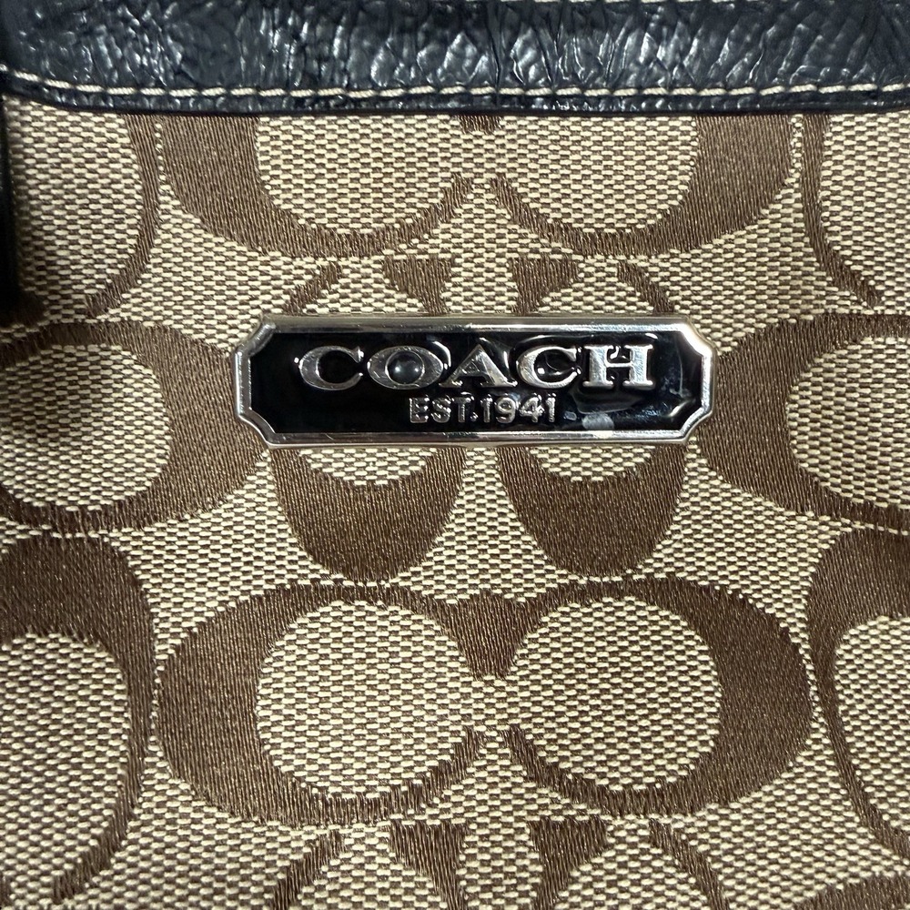 Coach Signature Leather Trim Tote Bag F16569‎ – RARE Model – Brown/Black